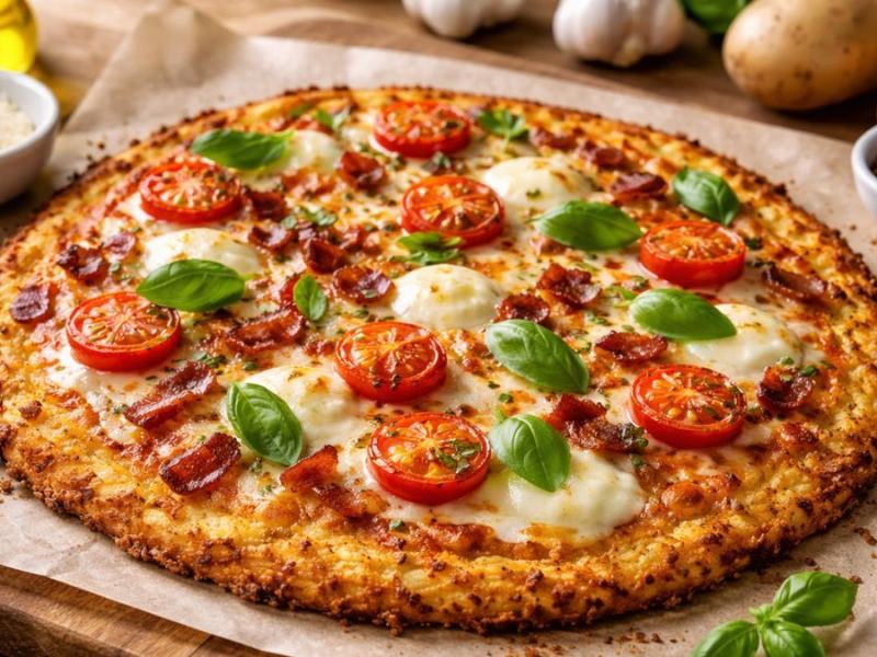 Pizza con Masa de Papas